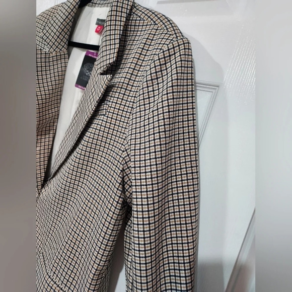 NWT Vince Camuto Brown/Black/Crew Plaid Blazer in Size XXL - Picture 8 of 16